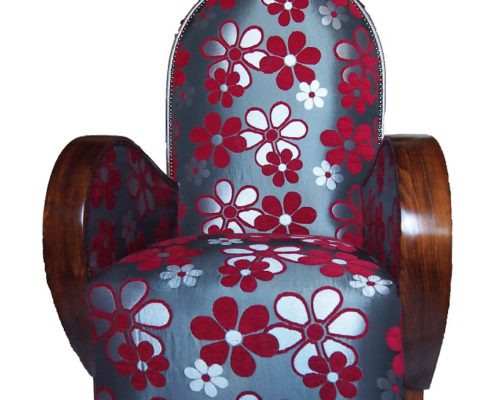 new full upholstered art deco armchair